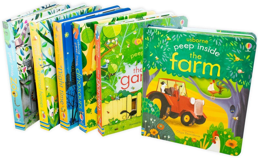 Peep Inside 6 Books Collection Box Set by Usborne | Lift-the-Flap Boar