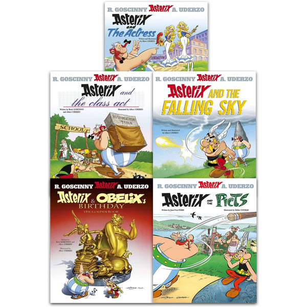 Asterix Series 7 Collection 5 Books Set (Book 31-35) (Asterix and the Actress, Asterix and the Class Act, Asterix And The Falling Sky, Asterix and Obelixs Birthday, Asterix and the Picts)