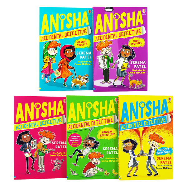 Anisha Accidental Detective 5 Books Collection Set (Anisha Accidental Detective, School&#x27;s Cancelled!, Granny Trouble!, Show Stoppers &amp; MORE!)