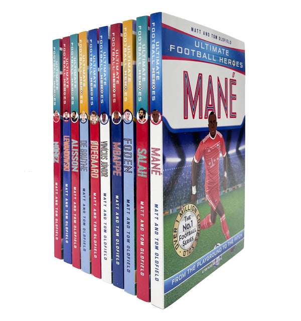 Ultimate Football Heroes Series 2 - 10 Books Collection Set By Matt and Tom Oldfield (Mane, Salah, Foden, Mbappe, Vinicius Jr, Odegaard, De Bruyne, Alisson, Lewandowski, Nunez) NEW VERSION