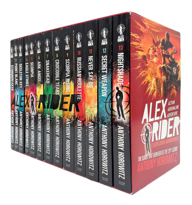 ["9789123975938", "alex rider", "Alex rider book", "alex rider book series", "alex rider books", "alex rider books set", "alex rider collection", "alex rider series", "alex rider series book", "alex rider series books", "alex rider series books collection", "alex rider series Collection", "Alex Rider Undercover: Four Secret Files", "anthony horowitz", "anthony horowitz alex rider", "anthony horowitz alex rider books", "anthony horowitz books", "Ark Angel", "Childrens Books (7-11)", "cl0-low", "cl0-VIR", "Crocodile Tears", "Eagle Strike", "Never Say Die", "Point Blanc", "rider books", "Russian Roulette", "Scorpia", "Scorpia Rising", "Skeleton Key", "Stormbreaker", "young adults"]