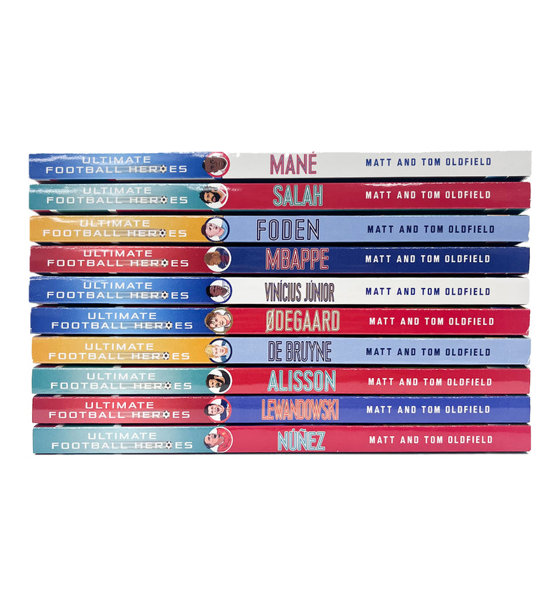 ["Alisson", "Book Sets", "childrens books", "Childrens Books (7-11)", "cl0-PTR", "De Bruyne", "Foden", "football books ultimate heroes", "Football Heroes", "junior books", "Lewandowski", "Mane", "Matt Oldfield", "Mbappe", "Nunez", "Odegaard", "Salah", "Tom Oldfield", "Ultimate Football Hero", "ultimate football hero books", "Ultimate Football Heroes", "ultimate football heroes books", "Ultimate Football Heroes Collection", "ultimate football heroes ronaldo", "Vinicius Jr", "young teen"]