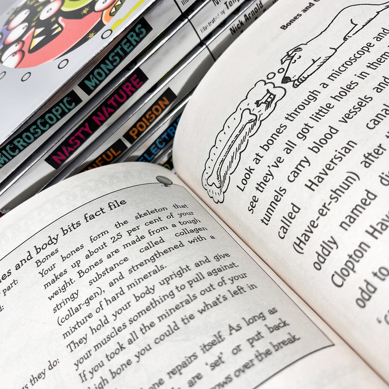 ["9781407188508", "Blood Bones and Body Bits", "children books", "children collection", "childrens books", "Childrens Books (7-11)", "Childrens Books on Nature", "Childrens Educational", "Horrible Science", "horrible science book set", "horrible science books", "human body", "Microscopic Monsters", "Nasty Nature", "Nature", "Nature Books", "nick arnold", "nick arnold books", "nick arnold collection", "nick arnold series", "nick arnold set", "Painful Poison", "science for children", "Shocking Electricity", "Space Stars and Slimy Aliens"]