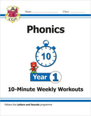 CGP KS1 Year 1 10-Minute Weekly Workout Bundle – Ages 5-6 (Maths, English, Phonics, Handwriting)