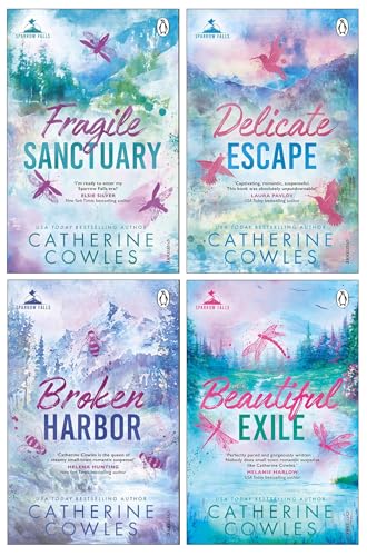 Sparrow Falls Series (Book 1-4) by Catherine Cowles 4 Books Collection Set (Fragile Sanctuary, Delicate Escape, Broken Harbor and Beautiful Exile)