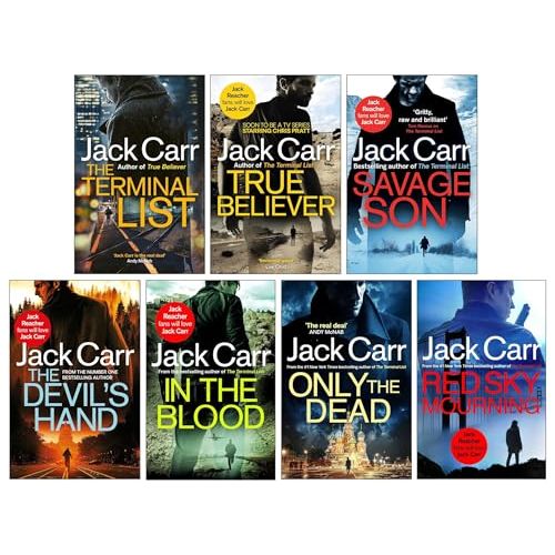 James Reece Series 7 Books Collection Set By Jack Carr (The Terminal List, True Believer, Savage Son, The Devil's Hand, In the Blood, Only the Dead and Red Sky Mourning)
