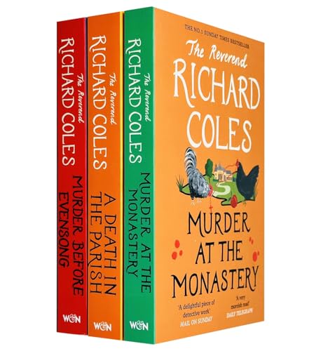 ["A Death in the Parish", "bestselling mystery author", "British crime fiction", "Canon Clement mysteries", "cosy crime collection", "cosy mystery series", "crime fiction box set", "crime novels paperback set", "detective novels", "English parish mysteries", "Murder at the Monastery", "Murder Before Evensong", "Reverend Richard Coles", "Richard Coles", "village mystery books", "whodunnit series"]