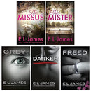E L James Fifty Shades of Grey &amp; Mister Series Collection 5 Books Set (Grey, Darker, Freed, The Mister, The Missus)