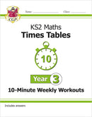 CGP KS2 Year 3 10-Minute Weekly Workout Bundle – Ages 7-8 (Maths, English, Times Tables, Spelling and Vocabulary)