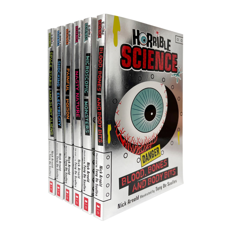 ["9781407188508", "Blood Bones and Body Bits", "children books", "children collection", "childrens books", "Childrens Books (7-11)", "Childrens Books on Nature", "Childrens Educational", "Horrible Science", "horrible science book set", "horrible science books", "human body", "Microscopic Monsters", "Nasty Nature", "Nature", "Nature Books", "nick arnold", "nick arnold books", "nick arnold collection", "nick arnold series", "nick arnold set", "Painful Poison", "science for children", "Shocking Electricity", "Space Stars and Slimy Aliens"]