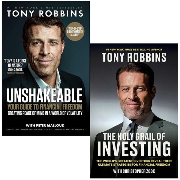 Tony Robbins Collection 2 Books Set (Unshakeable Your Guide to Financial Freedom and The Holy Grail of Investing)