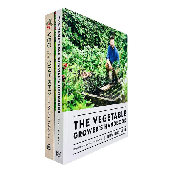 Huw Richards Collection 2 Books Set (Veg in One Bed, The Vegetable Grower&#x27;s Handbook)