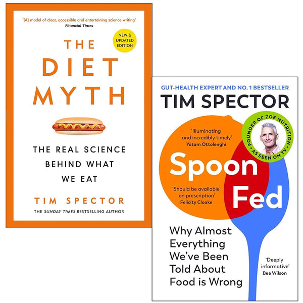 Tim Spector Collection 2 Books Set (Spoon-Fed, The Diet Myth)