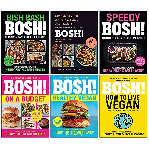 BOSH Series 6 Books Collection Set By Henry Firth and Ian Theasby (on a Budget, How to Live Vegan, Healthy Vegan, [Hardcover] Speedy BOSH, [Hardcover] Bosh Simple Recipes, [Hardcover] Bish Bash Bosh)