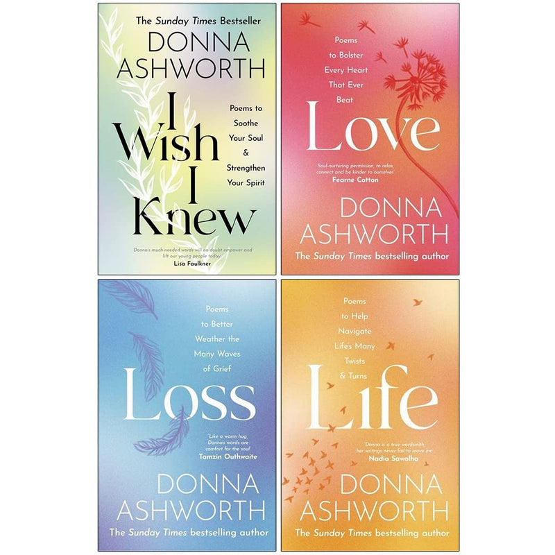 ["9789123556588", "adult poetry", "Donna Ashworth", "Donna Ashworth books", "Donna Ashworth collection", "Donna Ashworth poetry", "Donna Ashworth set", "grief", "I Wish I Knew", "Life", "Loss", "Love", "mental healing", "Mental health", "Mind", "mind body spirit", "personal growth", "Poetry", "poetry fiction text"]