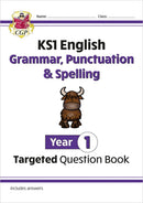 CGP KS1 Year 1 Workbook Bundle – Ages 5-6 (Grammar Punctuation and Spelling, Reading Comprehension, Handwriting, Maths)