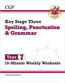 CGP KS3 Year 7 Workbook Bundle – Ages 11-12 (Maths, English, Science, Spelling Punctuation and Grammar)