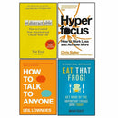 Indistractable, Hyperfocus, How to Talk to Anyone, Eat That Frog 4 Books Collection Set