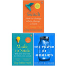 Switch, Made to Stick, The Power of Moments Collection 3 Books Set Chip Heath and Dan Heath