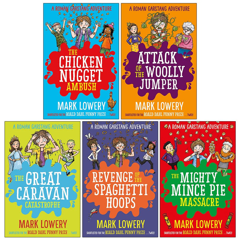 ["9789124079604", "Attack of the Woolly Jumper", "Chicken Nugget Ambush", "Children Book", "children books", "children collection", "childrens books", "Childrens Books (7-11)", "Great Caravan Catastrophe", "Mark Lowery", "Mark Lowery books", "Mark Lowery roman garstang", "Mark Lowery set", "Revenge of the Spaghetti Hoops", "roman garstang", "roman garstang disasters", "roman garstang disasters series", "roman garstang set", "The Mighty Mince Pie Massacre"]