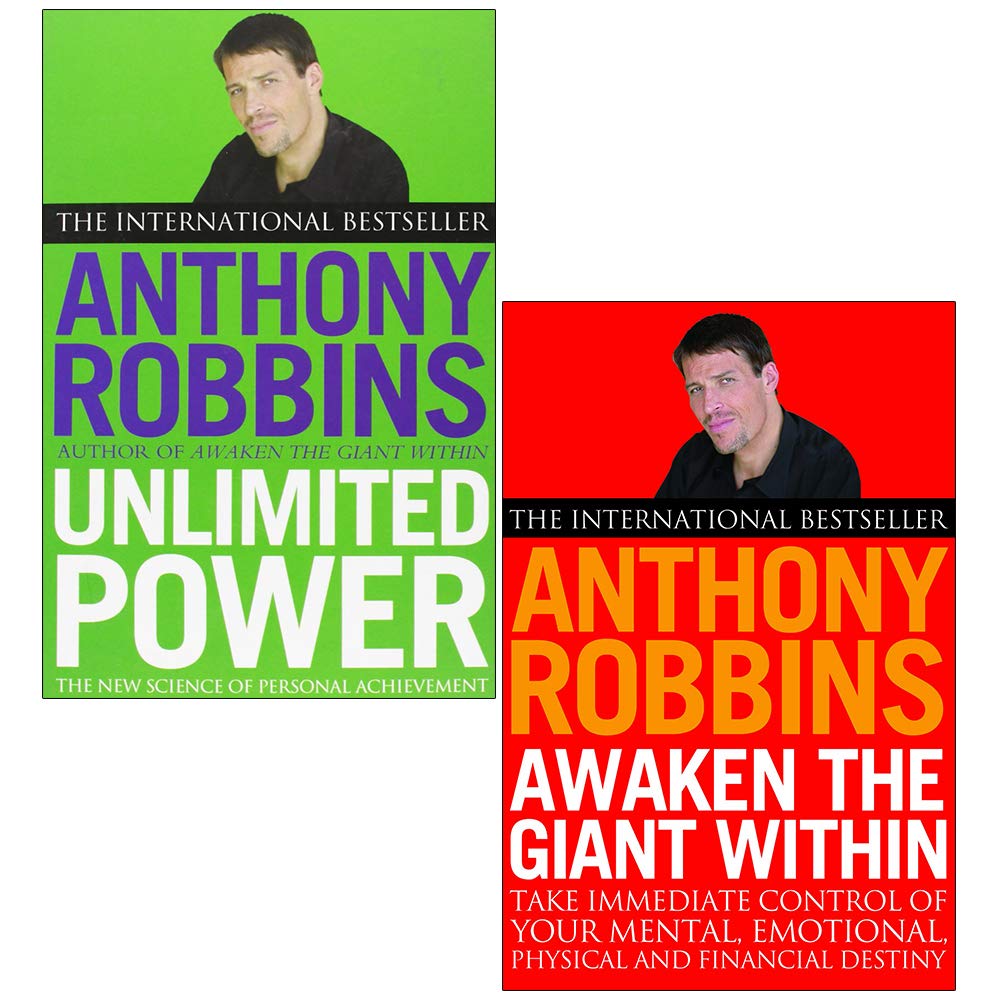 Tony Robbins 2 Books Collection Set (Awaken The Giant Within & Unlimit