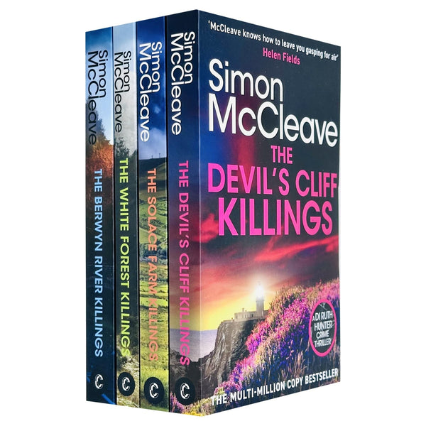 DI Ruth Hunter Series 4-7 Collection 4 Books Set By Simon McCleave (The Devil's Cliffs Killings, The Solace Farm Killings, The White Forest Killings and The Berwyn River Killings)