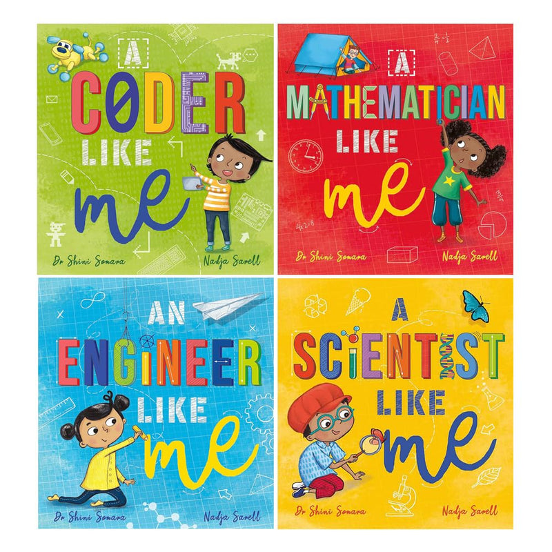 ["9785033244454", "A Coder Like Me", "A Mathematician Like Me", "A Scientist Like Me", "An Engineer Like Me", "children picture books", "children picture books set", "Childrens Books (3-5)", "Childrens Books (5-7)", "coding", "Dr Shini Somara", "Engineering", "Maths", "Nadja Sarell", "Picture Books", "Science", "stem", "stem subjects"]