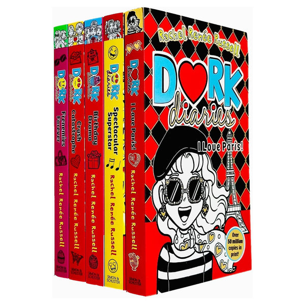 Dork Diaries Collection 5 Books Set (Volume 11-15) By Rachel Renee Russell (Frenemies Forever, Crush Catastrophe, Birthday Drama!, Spectacular Superstar & I Love Paris!)