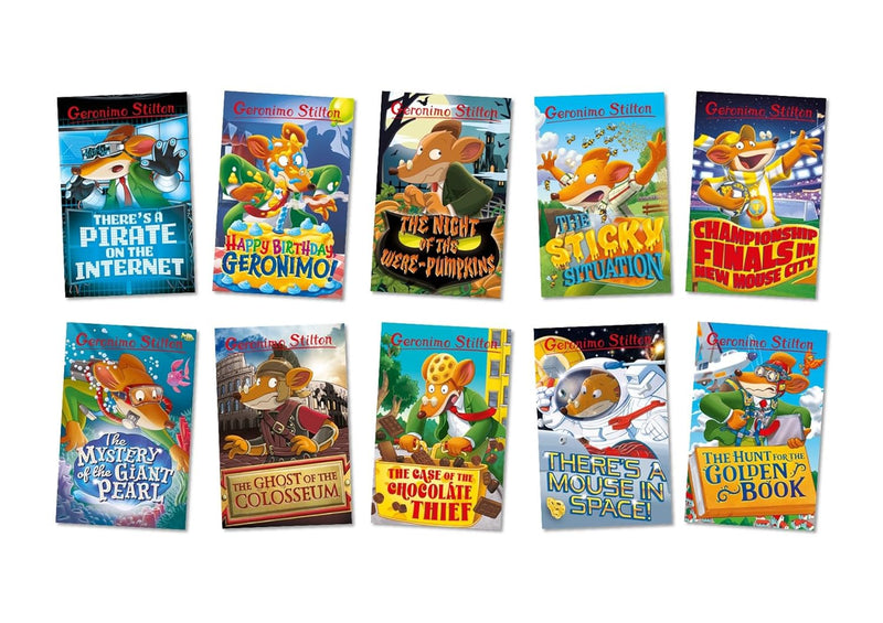 ["9781782269762", "A Sticky Situation", "action books", "adventure books", "books like geronimo stilton", "Case of the Chocolate Thief", "Championship Finals In New Mouse City", "childrens books", "fiction books", "geronimo books", "geronimo stilton", "geronimo stilton book collection", "geronimo stilton book collection set", "Geronimo Stilton books", "geronimo stilton books online", "geronimo stilton books set", "geronimo stilton box set", "Geronimo Stilton box set collection", "geronimo stilton collection", "geronimo stilton new books", "Geronimo Stilton series", "geronimo stilton series book collection set", "Geronimo Stilton series collection", "Geronimo!", "Happy Birthday", "humorous fiction", "humorous stories", "Mystery of the Giant Pearl.", "stilton books", "The Ghost of the Colosseum", "The Hunt for the Golden Book", "The Night of the Were-Pumpkins", "the wild", "There’s a Mouse in Space", "There’s a Pirate on the Internet", "young adults", "young readers", "young sherlock holmes"]