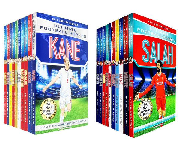 Ultimate Football Heroes Series 1 and 2 Collection 20 Books Set (Kane, Messi, Ronaldo, Rashford, Son, Grealish, Bruno Fernandes, Haaland, Neymar, Suarez, Sterling, Salah, De Bruyne, Mbappe and 6 More)