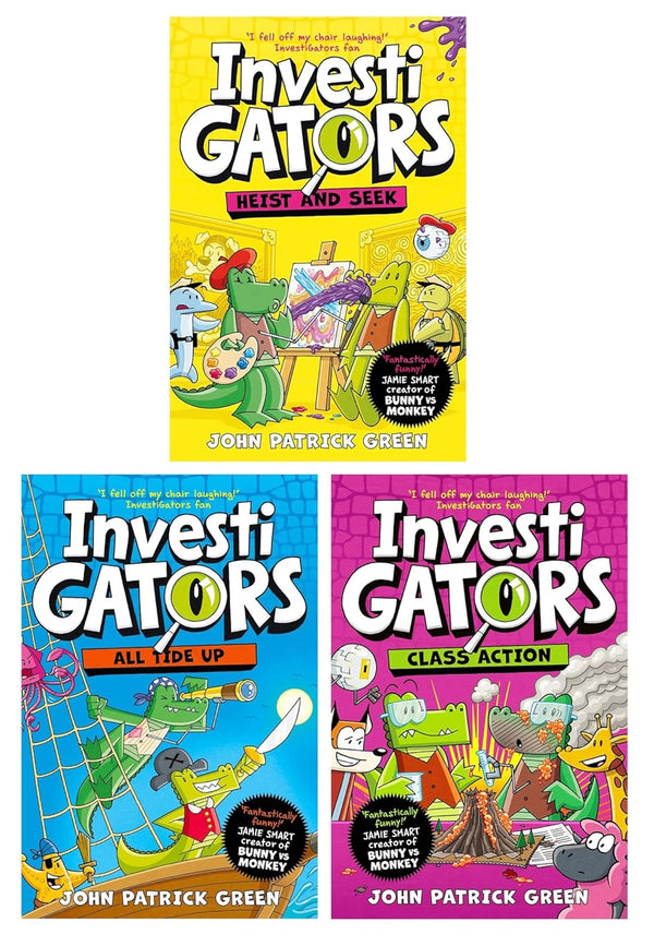 Investigators Series by John Patrick Green Books 6-8 3 Books Set (All Tide Up, Heist and Seek, Class Action)