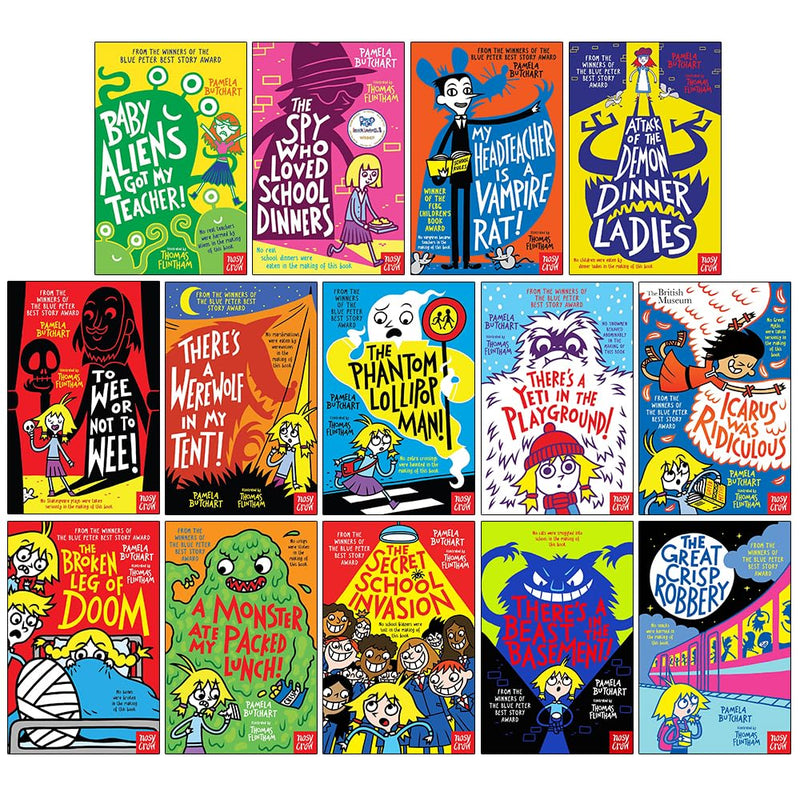 ["A Monster Ate My Packed Lunch!", "Action & Adventure", "Action & Adventure for Children Books", "adventure books", "adventure fiction", "Adventure Stories & Action", "Attack of the Demon Dinner Ladies", "Baby Aliens", "Baby Aliens Got My Teacher", "children action books", "children adventure books", "childrens action books", "Icarus Was Ridiculous", "My Headteacher is a Vampire Rat", "Pamela Butchart", "pamela butchart books", "Pamela Butchart Collection", "The Broken Leg of Doom!", "The great Crisp Robbery", "The Phantom Lollipop Man", "The Secret School Invasion", "The Spy Who Loved School Dinners", "There's a Werewolf In My Tent", "There's a Yeti In The Playground", "There's Beast in the Basement", "To Wee or Not to Wee"]