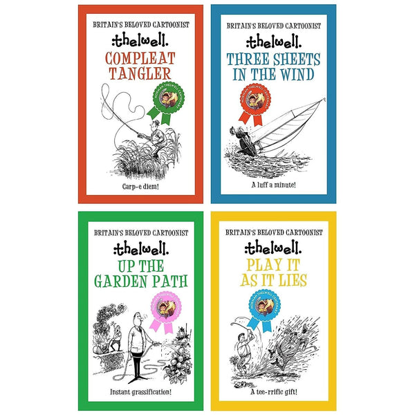 Norman Thelwell 4 Cartoon Books Collection Set (Compleat Tangler, Play it as it Lies, Three Sheets in the Wind, Up the Garden Path)