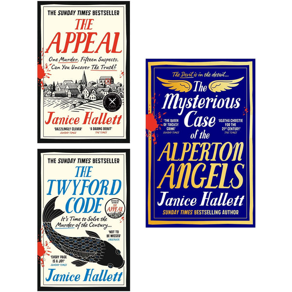 Janice Hallett 3 Books Collection Set (The Appeal, The Twyford Code & The Mysterious Case of the Alperton Angels)