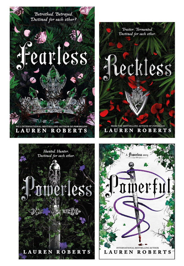 The Powerless Trilogy By Lauren Roberts 4 Books Collection Set (Fearless [Hardback], Powerless, Powerful and Reckless)
