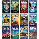 Dog Man Series 1-12 Books Collection Set By Dav Pilkey (Dog Man, Unleashed, Tale Of Two Kitties, Dog Man and Cat Kid, Lord of The Fleas, Brawl of The Wild, For Whom The Ball Rolls, Fetch-22 &amp; More)