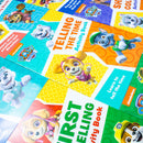 Paw Patrol Get set for school Activity 12 Books Collection Set(First Letters, Phonics, Writing, Numbers, Counting, Spelling, 100 Words, Fun With Numbers, Telling the Time, Left right up down & More)