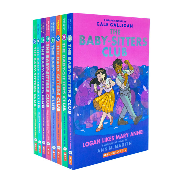 Babysitters Club Graphix 8-15 Books Collection Set: Full-Color Edition (Baby-Sitters Club Graphic Novel) (Logan Likes Mary Anne!, Claudia and the New Girl, Kristy and the Snobs & More)