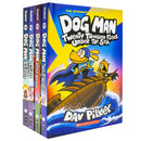 Dog Man Series 11-14 Collection 4 Books Set By Dav Pilkey (Twenty Thousand Fleas Under the Sea, The Scarlet Shedder, Big Jim Begins, Big Jim Believes)