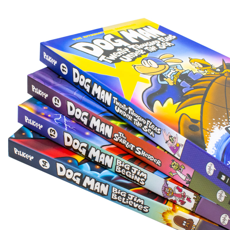 Dog Man Series 11-14 Collection 4 Books Set By Dav Pilkey (Twenty Thou