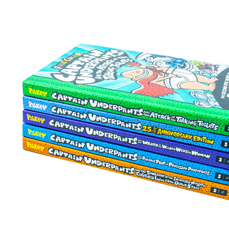 ["9781338603323", "Attack of the Talking Toilets", "Bad Battle of the Bionic Booger Boy PART 1", "Bad Battle of the Bionic Booger Boy PART 2", "captain underpants", "captain underpants box set", "captain underpants collection", "captain underpants series", "captain underpants set", "Childrens Books (7-11)", "Dav Pilkey", "dav pilkey book collection", "dav pilkey books", "dav pilkey captain underpants", "dav pilkey collection", "Invasion of the Incredibly Naughty Cafeteria Ladies from Outer Space", "Perilous Plot of Professor Poopypants", "Preposterous Plight of the Purple Potty People", "Revolting Revenge of the Radioactive Robo-Boxers", "Sensational Saga of Sir Stinks-A-Lot", "Terrifying Return of Tippy Tinkletrousers", "the adventures of captain underpants", "Tyrannical Retaliation of the Turbo Toilet 2000", "Wrath of the Wicked Wedgie Woman"]