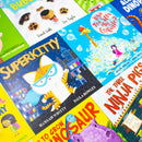Humorous Children's Picture Books Collection Illustrated 10 Books Set (Aliens Love Dinopants, Superkitty, Three Ninja Pigs, Have You Seen My Giraffe?, Eleanor's Eyebrows, Too Many Bubbles & More...)