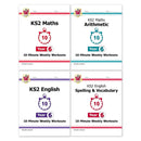 CGP KS2 Year 6 10-Minute Weekly Workout Bundle – Ages 10-11 (Maths, English, Arithmetic, Spelling and Vocabulary)