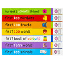 Priddy First 100 Library Collection 7 Books Box Set (First Farm Words, First 100 Animals, Numbers, Colours, Shapes, First 100 Numbers and More)