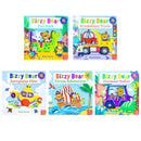 Bizzy Bear Series 5 Books Collection Bundle Set(Fun Park, Breakdown Truck, Aeroplane Pilot, Pirate Adventure & Dinosaur Safari)(With Sliders to Push and Pull!)