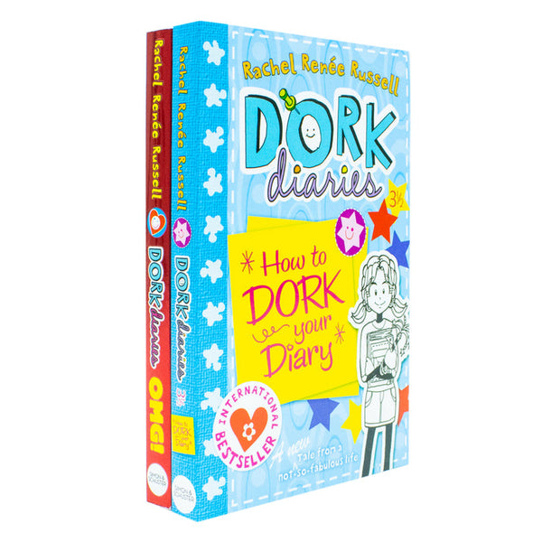 Dork Diaries 2 Books Collection Set by Rachel Renee Russell (Dork Diaries OMG: All About Me Diary & Dork Diaries 3 ½ : How to Dork Your Diary)