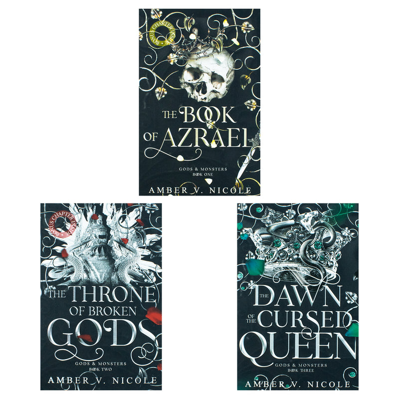 ["9787037518883", "adult fiction", "Adult Fiction (Top Authors)", "adult fiction book collection", "adult fiction books", "adult fiction collection", "Amber V. Nicole", "Amber V. Nicole books", "Amber V. Nicole collection", "Amber V. Nicole gods & monsters", "Amber V. Nicole set", "Fantasy", "fantasy adventure", "fantasy books", "fantasy fiction", "fantasy romance", "gods & monsters", "gods & monsters books", "gods & monsters collection", "gods & monsters series", "The Book of Azrael", "The Dawn of the Cursed Queen", "The Throne of Broken Gods", "young adults"]