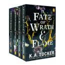 Fate and Flame Series Collection 4 Books Set By K.A. Tucker (A Fate of Wrath and Flame, A Curse of Blood and Stone, A Queen of Thieves and Chaos and A Dawn of Gods and Fury)