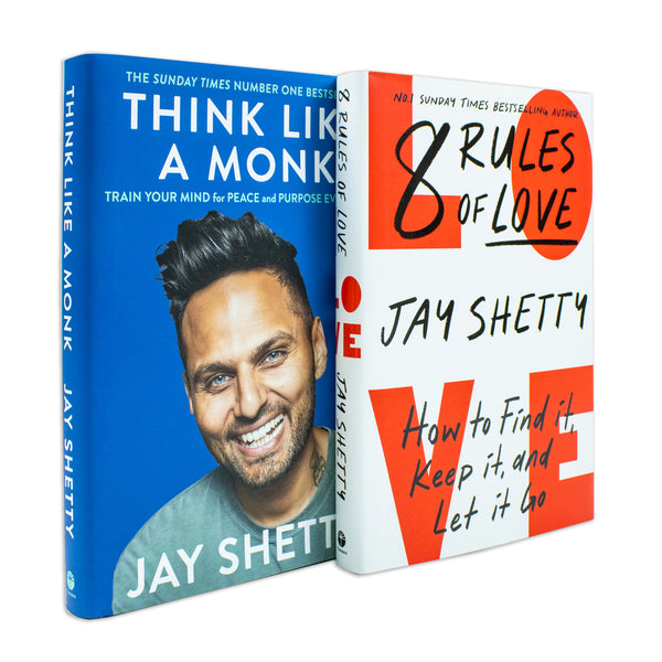 Jay Shetty Collection 2 Books Set (8 Rules of Love [Hardcover], Think Like a Monk [Paperback])