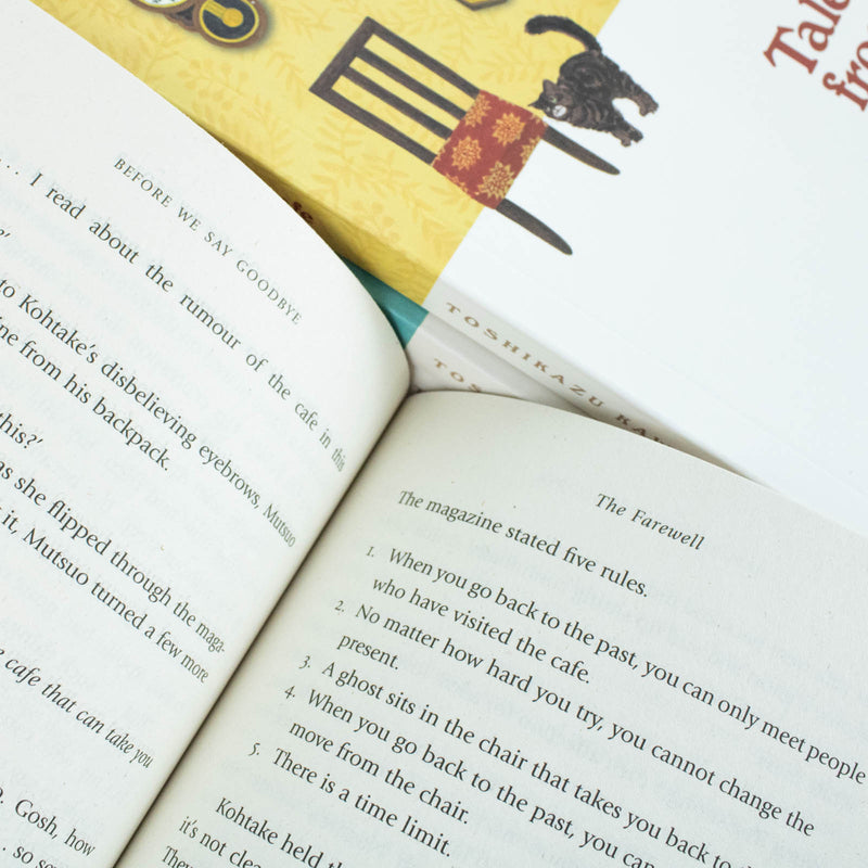 ["9789124277338", "Before The Coffee Gets Cold", "before the coffee gets cold by toshikazu kawaguchi", "Before The Coffee Gets Cold Series", "Before We Say Goodbye", "Before Your Memory Fades", "Classifications:Japan", "Fantasy", "Modern & contemporary fiction", "Tales From The Cafe", "Toshikazu Kawaguchi", "Toshikazu Kawaguchi  Books", "Toshikazu Kawaguchi  books set", "Toshikazu Kawaguchi collection"]